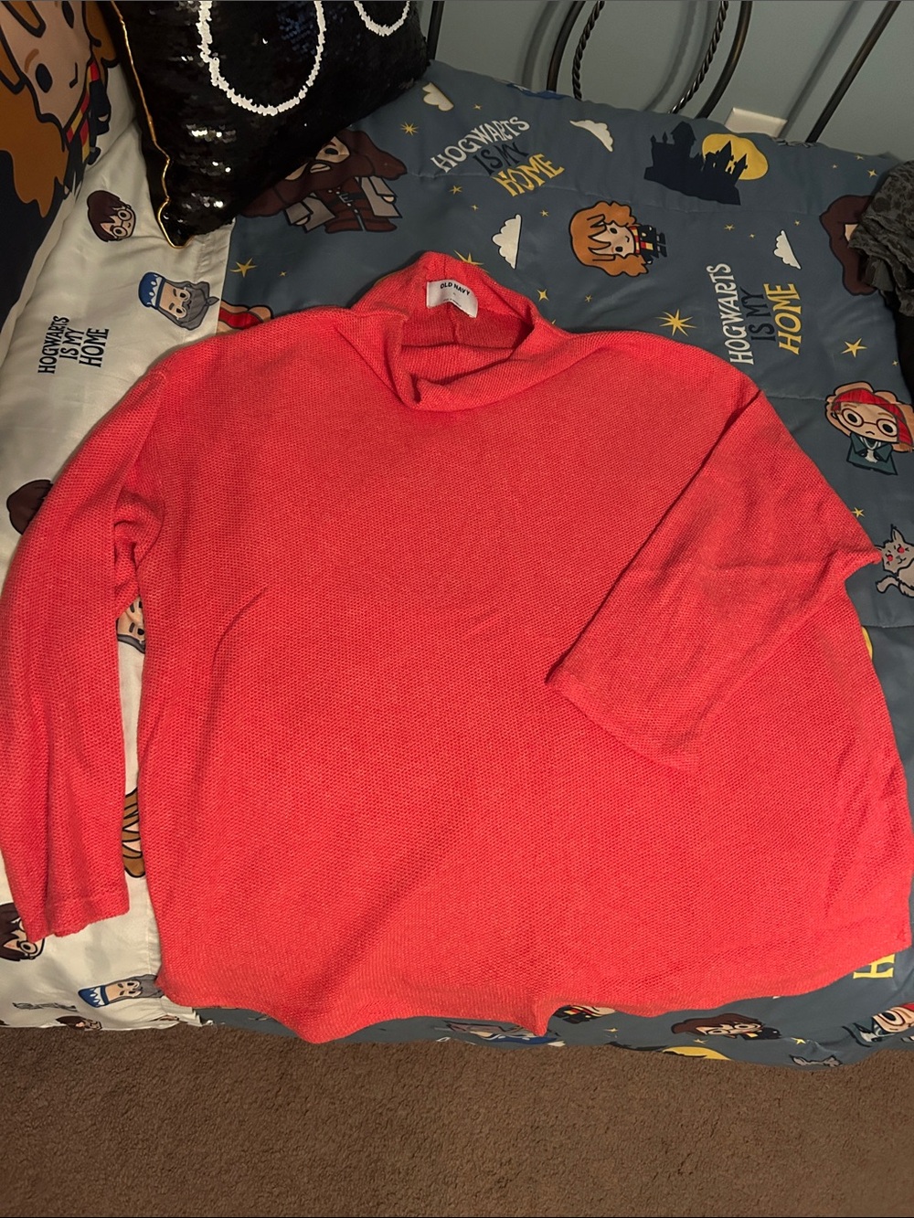 Old Navy Coral Cowl Neck Sweater